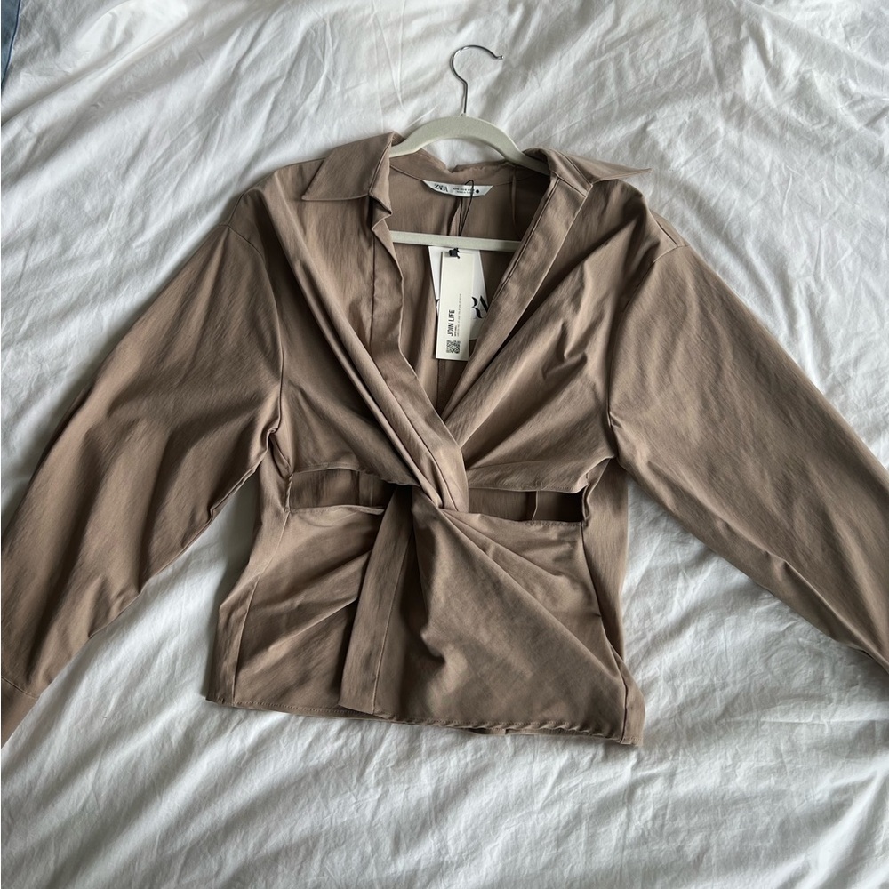 Zara Tan Blazer Contemporary Minimalist Design